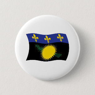 Guadeloupe Vlag Knop Ronde Button 5,7 Cm
