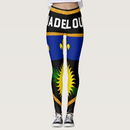 Guadeloupe vlag leggings (Voorkant)