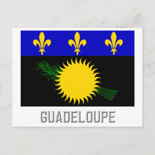 Guadeloupe vlag met naam briefkaart