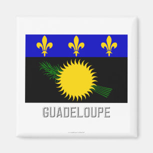 Guadeloupe vlag met naam magneet