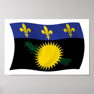 Guadeloupe Vlag Poster Print