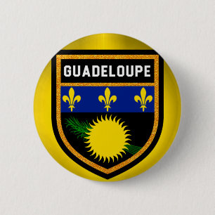 Guadeloupe vlag ronde button 5,7 cm