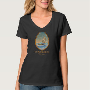 Guadeloupe West Indies Retro Sailboot Vaca T-shirt