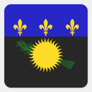 Guadeloupse vlag vierkante sticker
