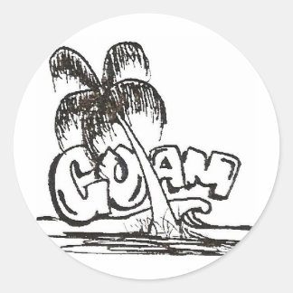 Guam B&W Ronde Sticker