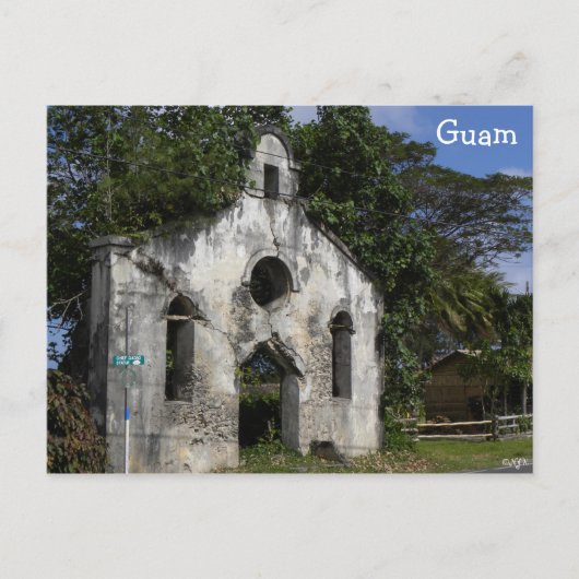 Guam Baptist Church Ruins Briefkaart (Voorkant)