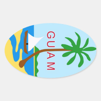 GUAM - embleem/vlag/wapen/symbool Ovale Sticker