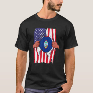 Guam Flag Bloed binnen me Thuisse Pride Guamanian T-shirt