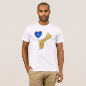 Guam Flag Heart en Map T-Shirt (Voorkant volledig)