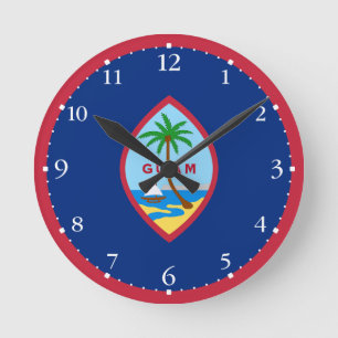 Guam Flag Ronde Klok