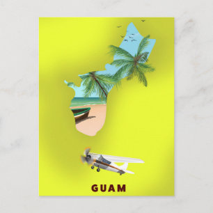 Guam geïllustreerde kaart reisposter