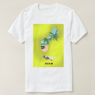 Guam geïllustreerde kaartreisposter t-shirt