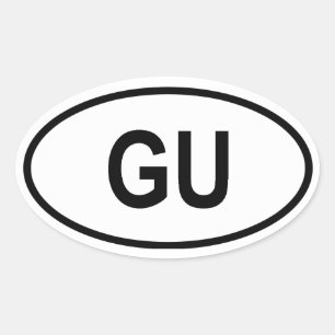 Guam "GU" Ovale Sticker