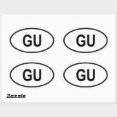 Guam "GU" Ovale Sticker (Vel)