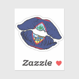 Guam Guamanian Lipstick Liefde Vlag Sticker