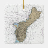 Guam Island Nautical Chart Keramisch Ornament (Achterkant)