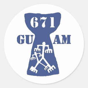 Guam latte stone ronde sticker