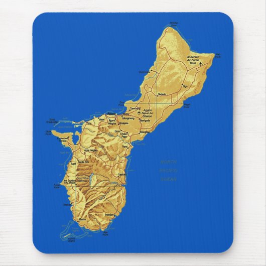 Guam Map Mousepad Muismat (Voorkant)