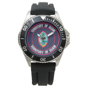 Guam Round Emblem Horloge