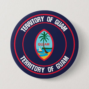 Guam Round Emblem Ronde Button 7,6 Cm