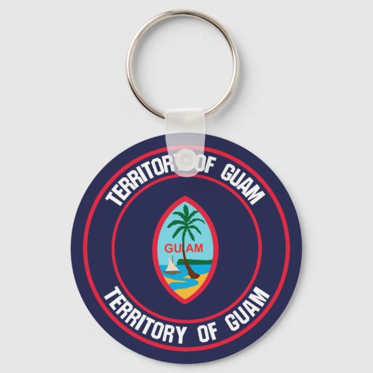 Guam Round Emblem Sleutelhanger (Voorkant)