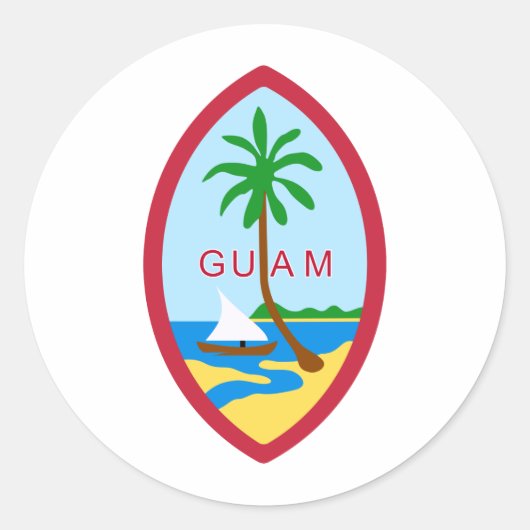 Guam Seal GU Ronde Sticker (Voorkant)