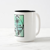 Guam Seal w Sun Rays Tweekleurige Koffiemok (Voorkant rechts)