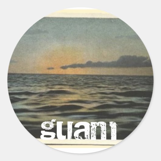 Guam Sunset Ronde Sticker (Voorkant)