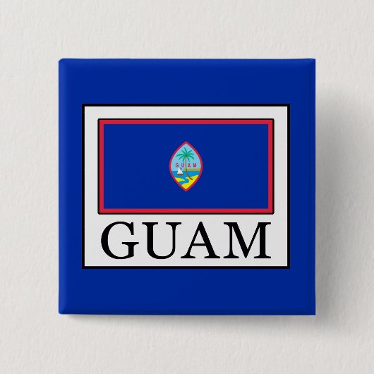 Guam Vierkante Button 5,1 Cm (Voorkant)