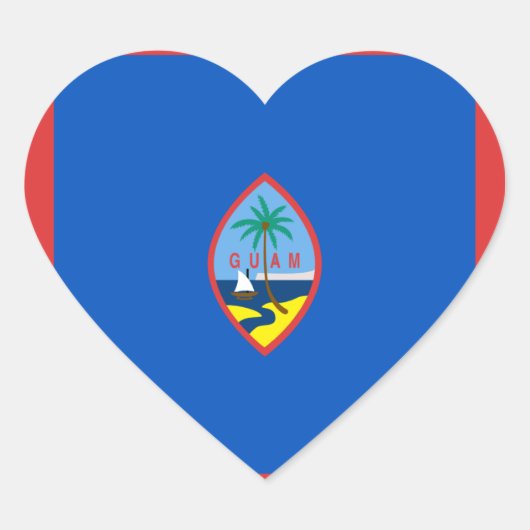 Guam Vlag Hart Sticker (Voorkant)