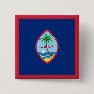 Guam-vlag Vierkante Button 5,1 Cm