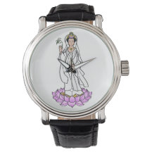 Guan Yin Bodhisattva op een Lotus Flower Watch