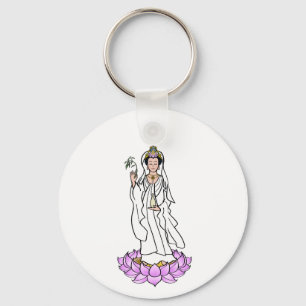Guan Yin Bodhisattva op Lotus Sleutelhanger