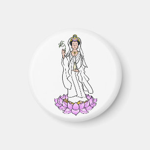 Guan Yin Bodhisattva over Lotus Magneet