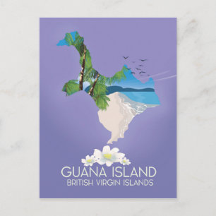 Guana Island Britse Maagdeneilanden reisposter Briefkaart