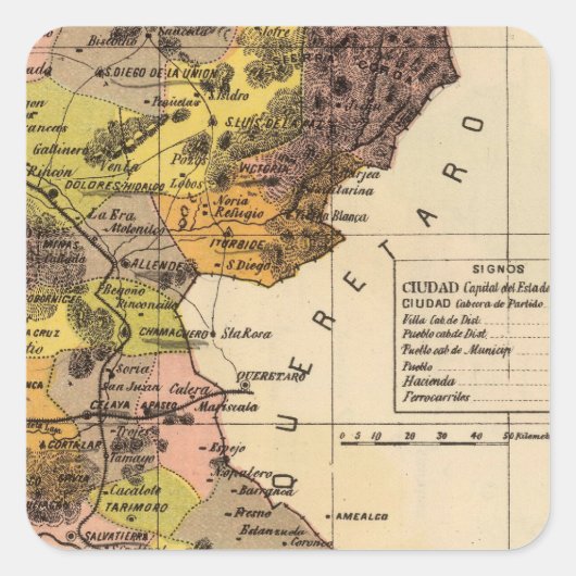 Guanajuato, Mexico Vierkante Sticker (Voorkant)