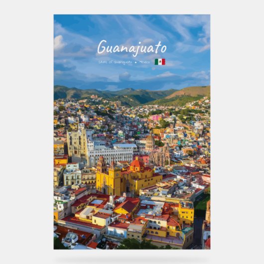 Guanajuato, Mexique - Paysage urbain coloré (Recto)