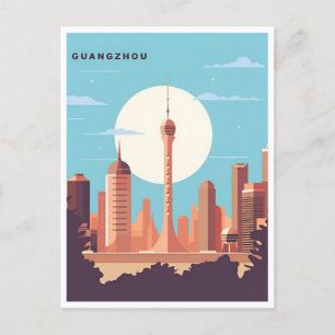  Guangzhou China Chinese Travel waterverf Briefkaart