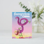 Guangzhou China keiale reisposter Briefkaart (Staand voorkant)
