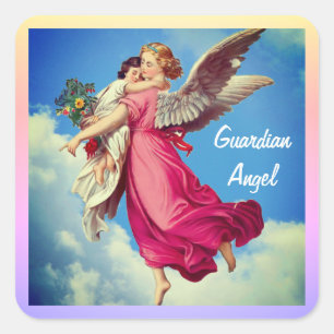 Guardian Angel And Child Inspirational Vierkante Sticker