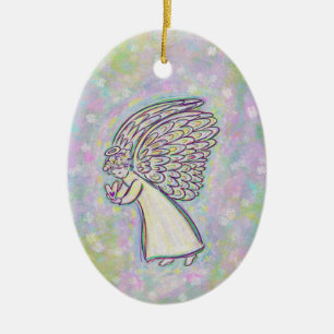 Guardian Angel Art Custom Holiday Ornements cadeau