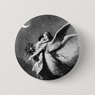 Guardian Angel bij nacht Ronde Button 5,7 Cm