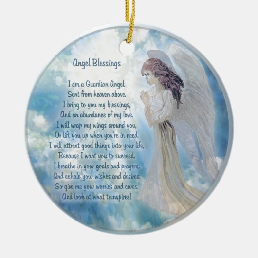 Guardian Angel Blessings Ceramic Ornament (Voorkant)