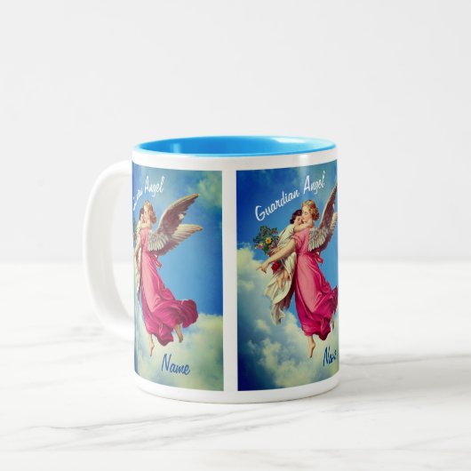 Guardian Angel en Child Personalized Tweekleurige Koffiemok (Voorkant links)