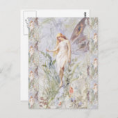 Guardian Angel & Flowers Briefkaart (Voorkant / Achterkant)