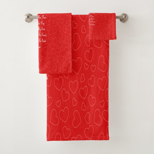 Guardian Angel Gebed Rode Harten Bad Handdoek (Insitu)