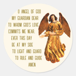 Guardian angel gebed ronde sticker