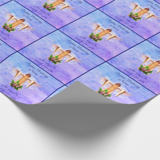 Guardian Angel Gepersonaliseerde Verjaardag Cadeaupapier (Hoek)