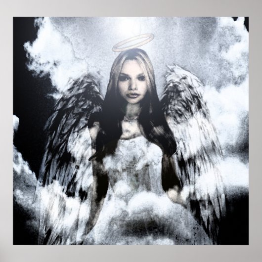 Guardian Angel in Clouds Poster (Voorkant)