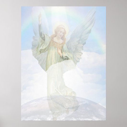 Guardian Angel in de wolken Poster (Voorkant)